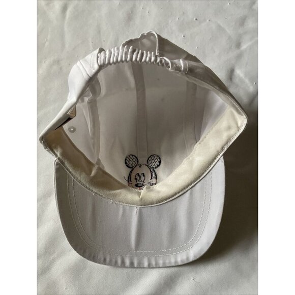 Two Mickey Mouse Baseball Caps White & Black Embroidered Yellow Bill Adjustable - Picture 3 of 16